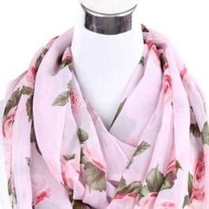 THELMA ROSE PATTERN INFINITY SCARF (CHAMPAGNE)